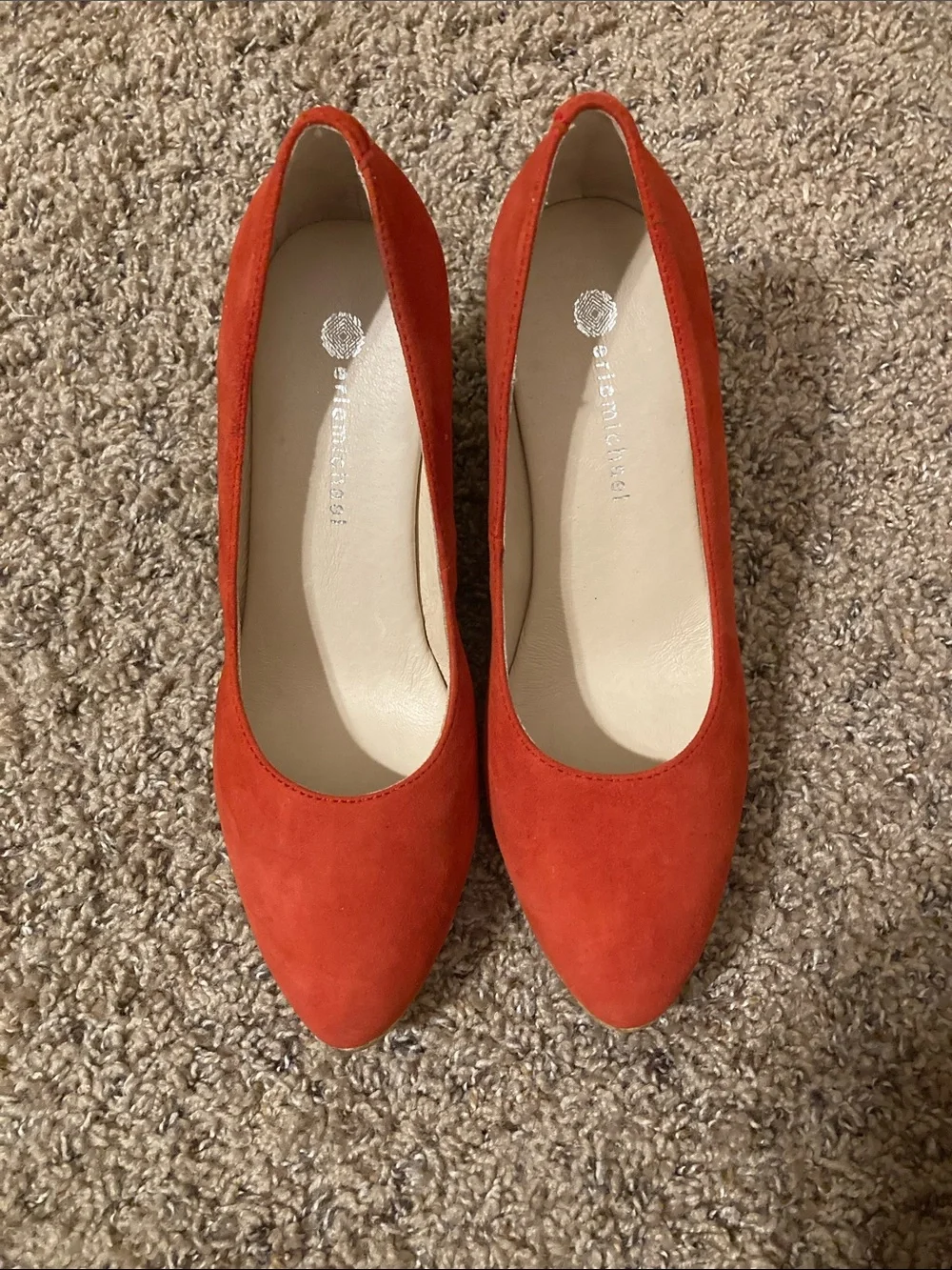 Eric Michael Teva Red Suede Espadrille Wedges